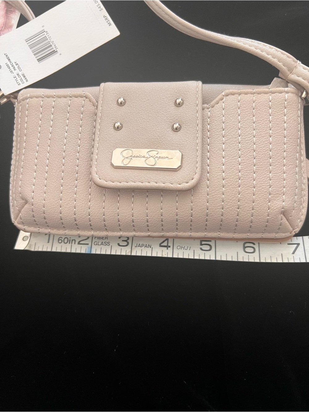 Jessica Simpson Light Blush Quilted Mini Crossbody